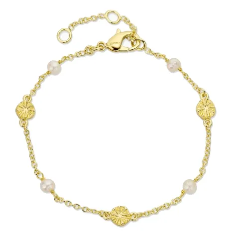 pärla armband i förgylld mässing