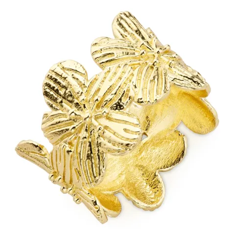blommor ring i förgylld mässing