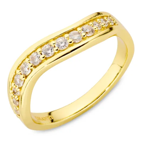 zirkon ring i förgylld mässing - Eliné