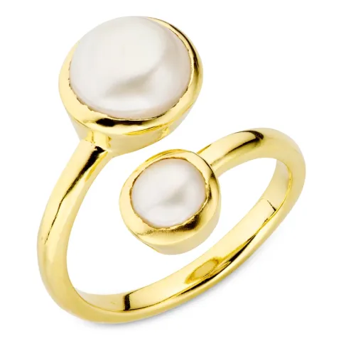pärla ring i förgylld mässing - Eliné
