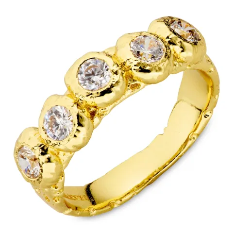 zirkon ring i förgylld mässing - Eliné