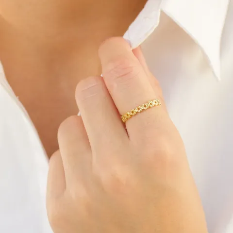 blommor ring i förgylld mässing - Eliné