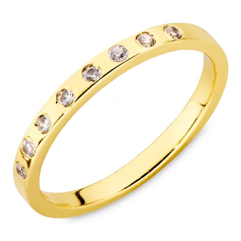zirkon ring i förgylld mässing - Eliné