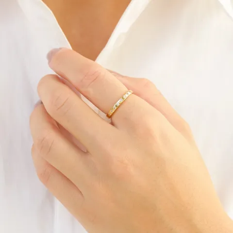 zirkon ring i förgylld mässing - Eliné