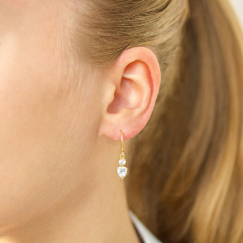 hjärta örhängen i förgylld mässing - Eliné