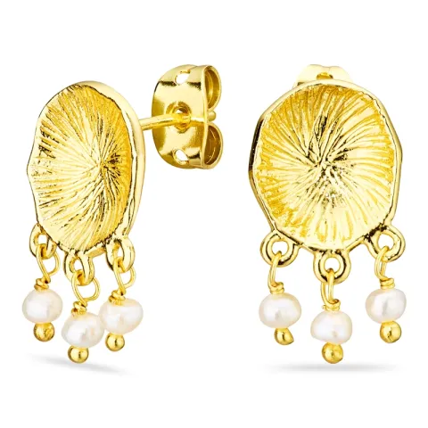 pärla örhängen i förgylld mässing - Eliné