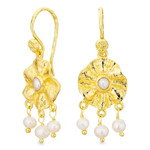 pärla örhängen i förgylld mässing - Eliné