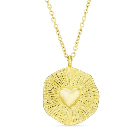 hjärta halsband i förgylld mässing - Eliné