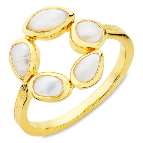 pärla ring i förgylld mässing - Eliné