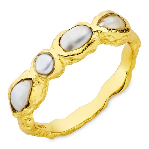 pärla ring i förgylld mässing - Eliné