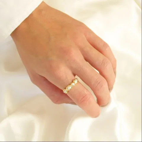 pärla ring i förgylld mässing - Eliné