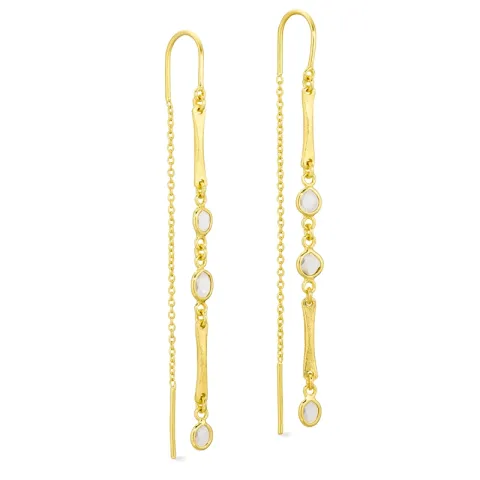 långa kedja örhängen i förgylld mässing - Eliné