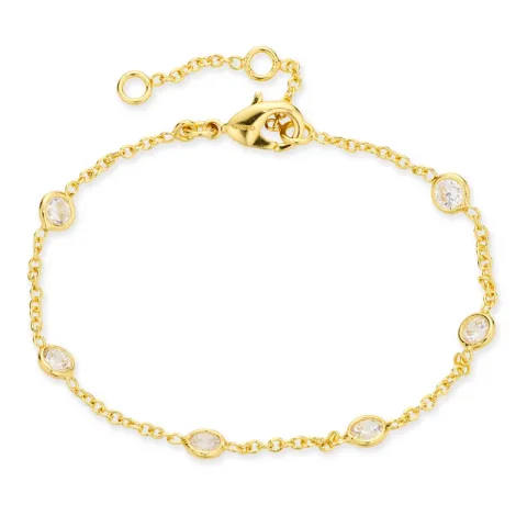 zirkon armband i förgylld mässing - Eliné