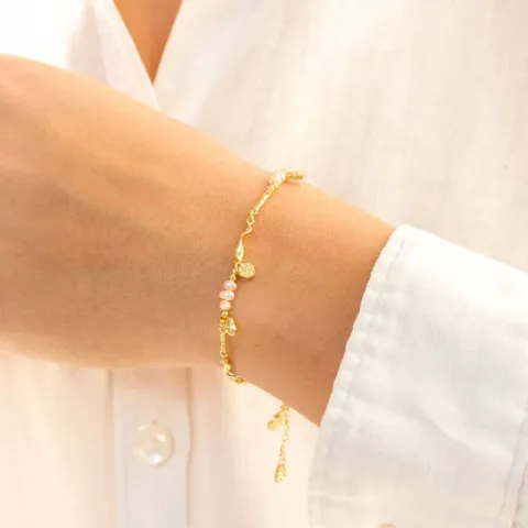 pärla armband i förgylld mässing - Eliné