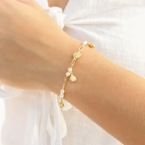 pärla armband i förgylld mässing - Eliné