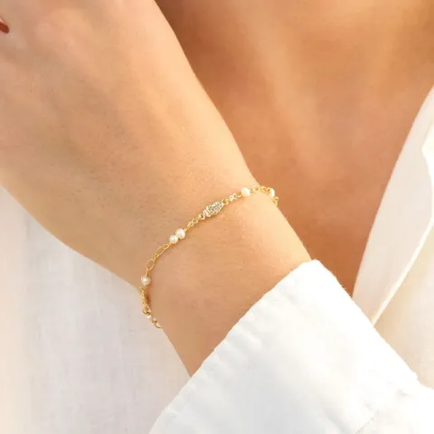 pärla armband i förgylld mässing - Eliné