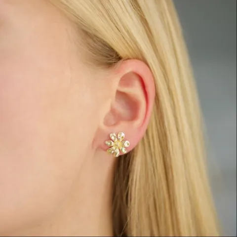 blommor örhängen i förgylld mässing - Eliné