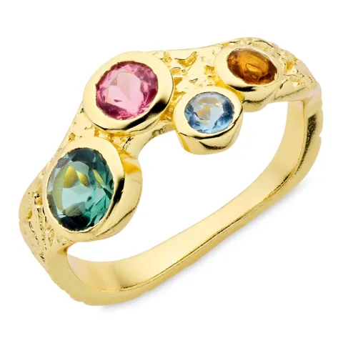 multifärgat ring i förgylld mässing - Eliné