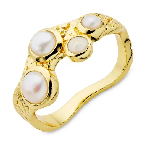 pärla ring i förgylld mässing - Eliné