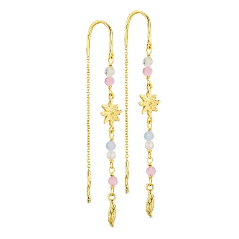 långa stjärna kedja örhängen i förgylld mässing - Eliné