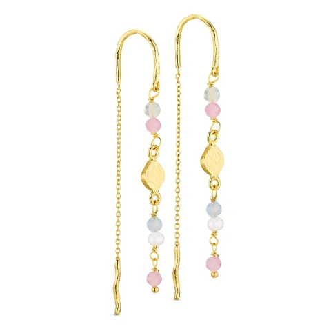 långa kedja örhängen i förgylld mässing - Eliné