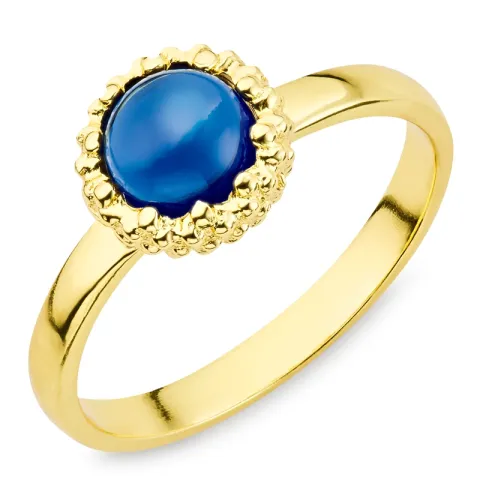 syntetisk safir ring i förgylld mässing - Eliné