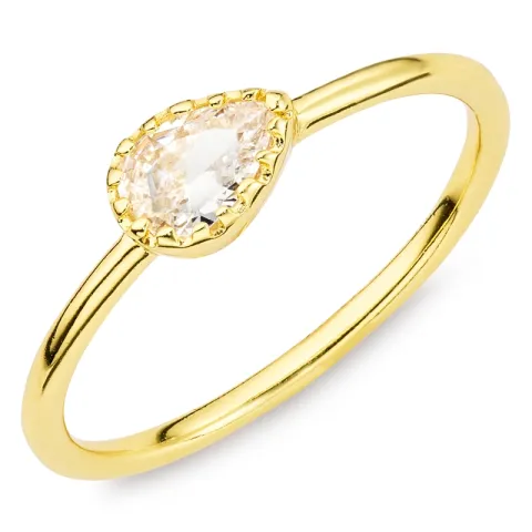 zirkon ring i förgylld mässing - Eliné