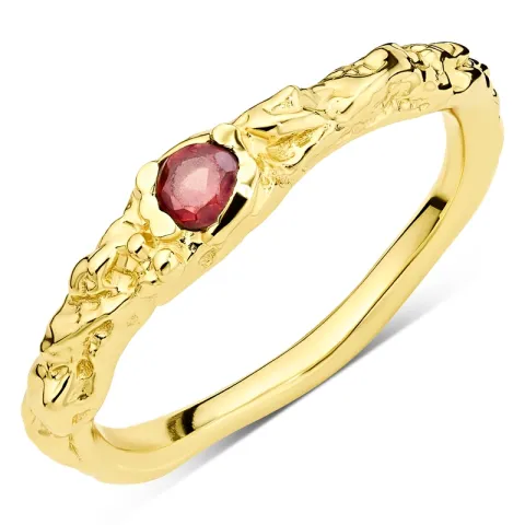 granat ring i förgylld mässing - Eliné