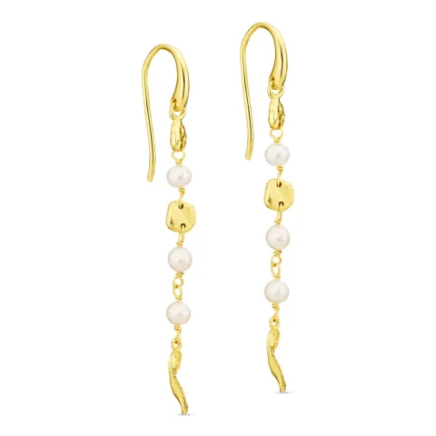 pärla örhängen i förgylld mässing - Eliné