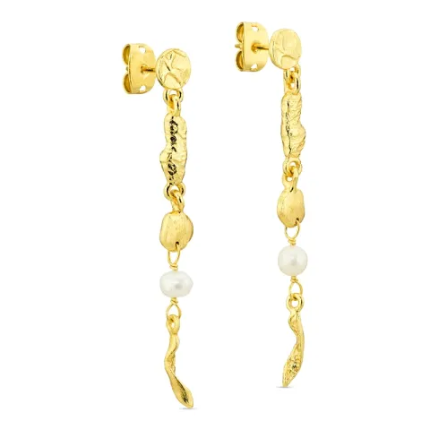 pärla örhängen i förgylld mässing - Eliné