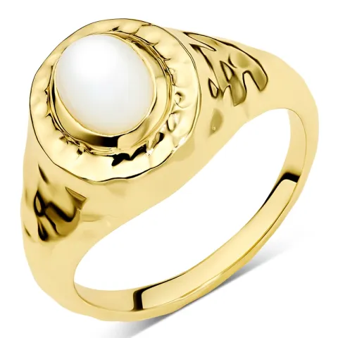pärlemors ring i förgylld mässing - Eliné