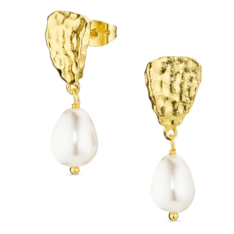 pärla örhängen i förgylld mässing - Eliné