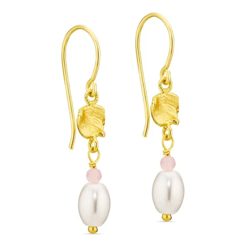 pärla örhängen i förgylld mässing - Eliné