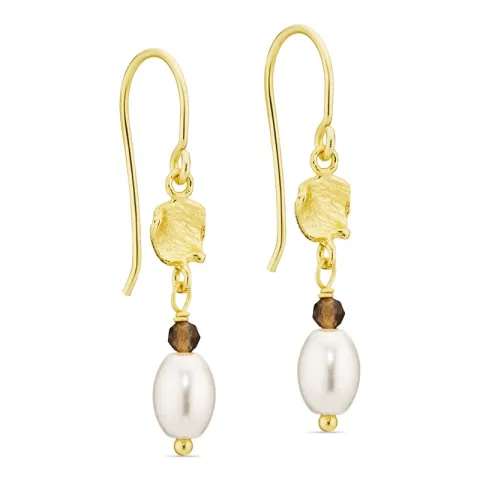 pärla örhängen i förgylld mässing - Eliné