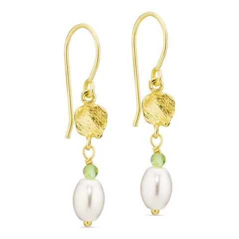 pärla örhängen i förgylld mässing - Eliné