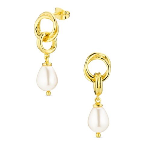 pärla örhängen i förgylld mässing - Eliné