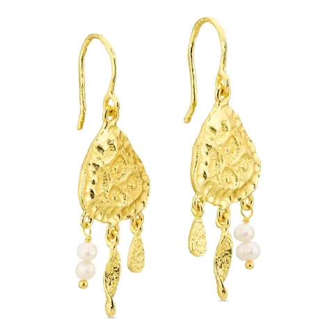 pärla örhängen i förgylld mässing - Eliné