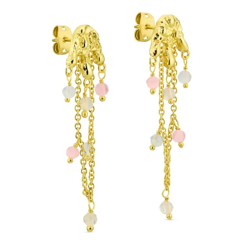 rosa örhängen i förgylld mässing - Eliné