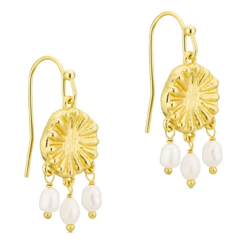 pärla örhängen i förgylld mässing - Eliné