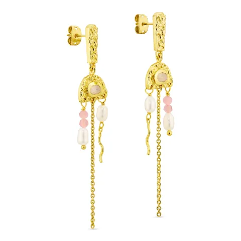 månsten örhängen i förgylld mässing - Eliné