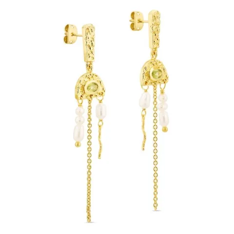 prehnite örhängen i förgylld mässing - Eliné