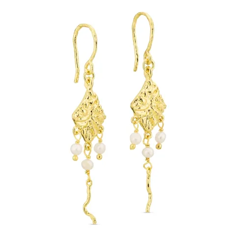 pärla örhängen i förgylld mässing - Eliné