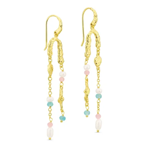 långa kedja örhängen i förgylld mässing - Eliné