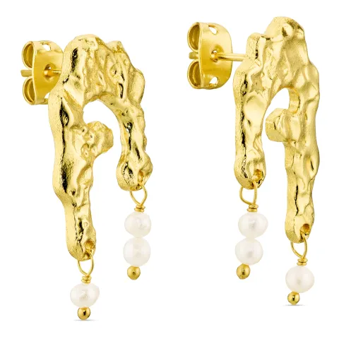 pärla örhängen i förgylld mässing - Eliné