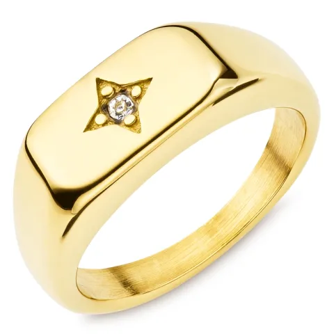 vattentät stjärna ring i förgyllt stål - OCEANA