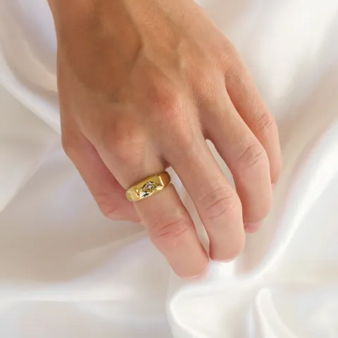 vattentät stjärna ring i förgyllt stål - OCEANA