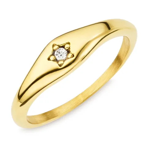 vattentät stjärna ring i förgyllt stål - OCEANA