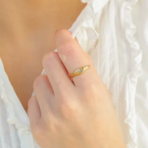 vattentät stjärna ring i förgyllt stål - OCEANA