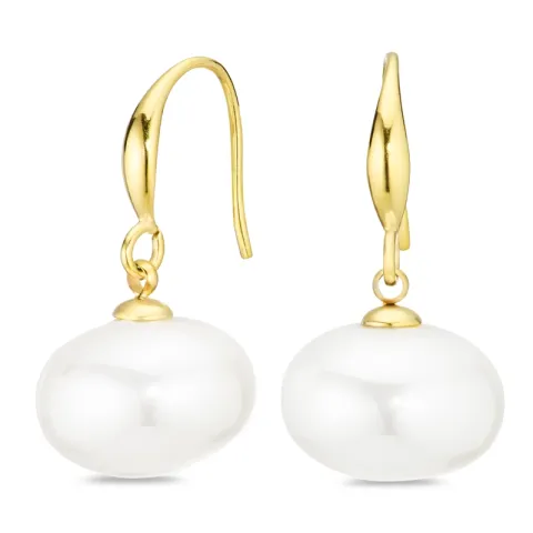 vattentät pärla örhängen i förgyllt stål - OCEANA