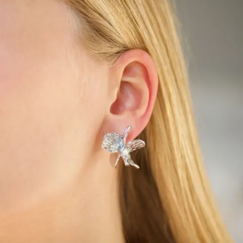 vattentät blommor örhängen i stål - OCEANA